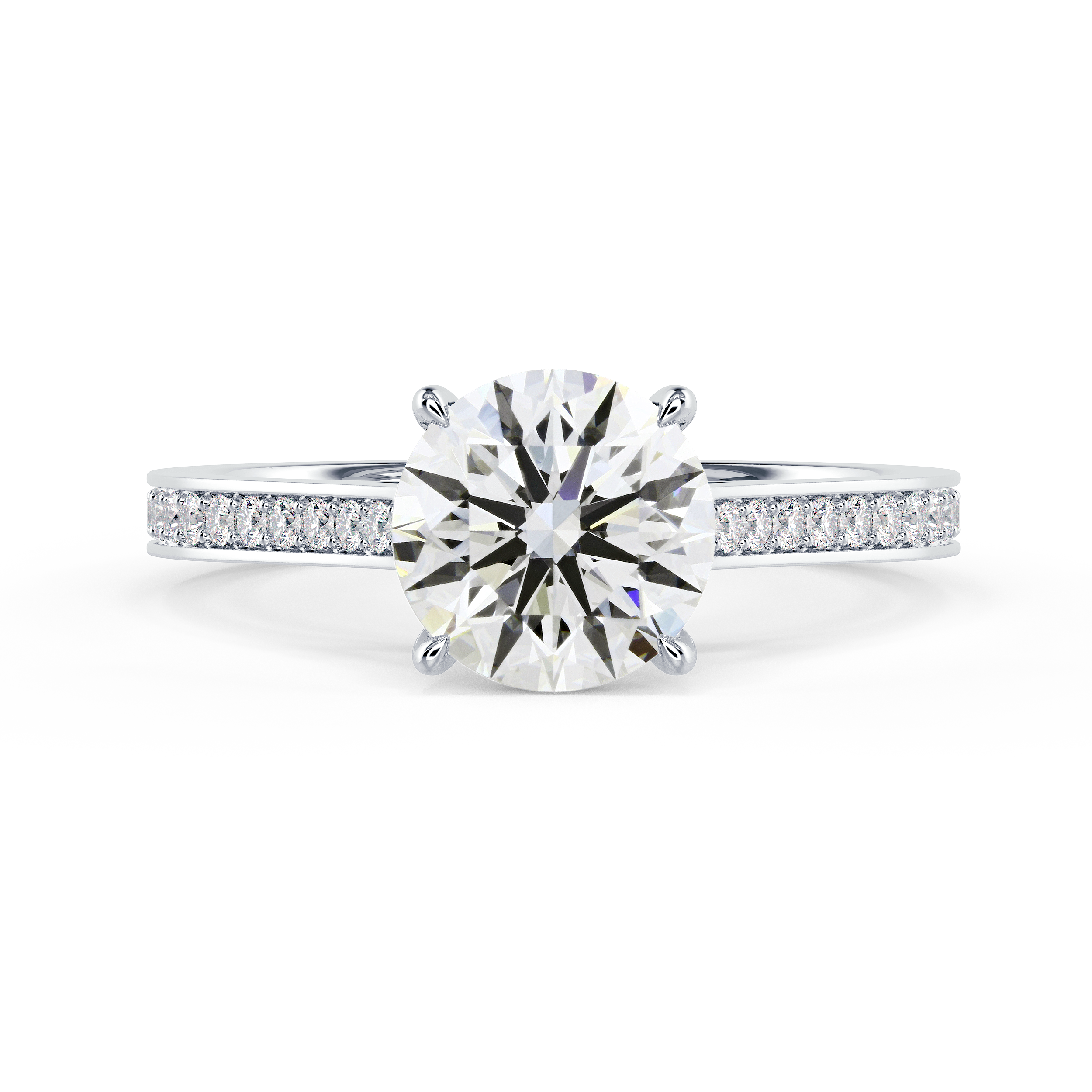 Channel Diamond Engagement Ring