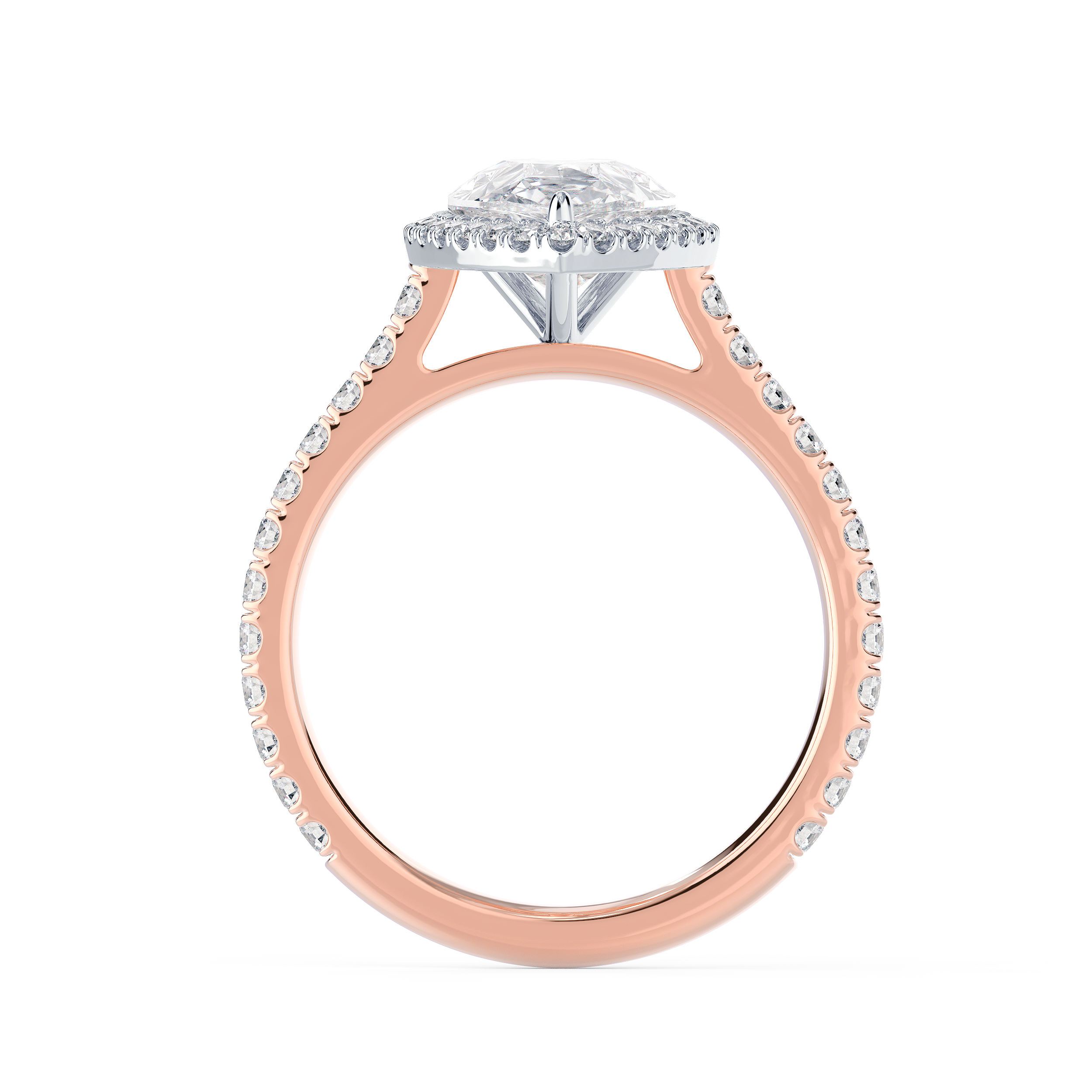 Side view of halo engagement rings deals