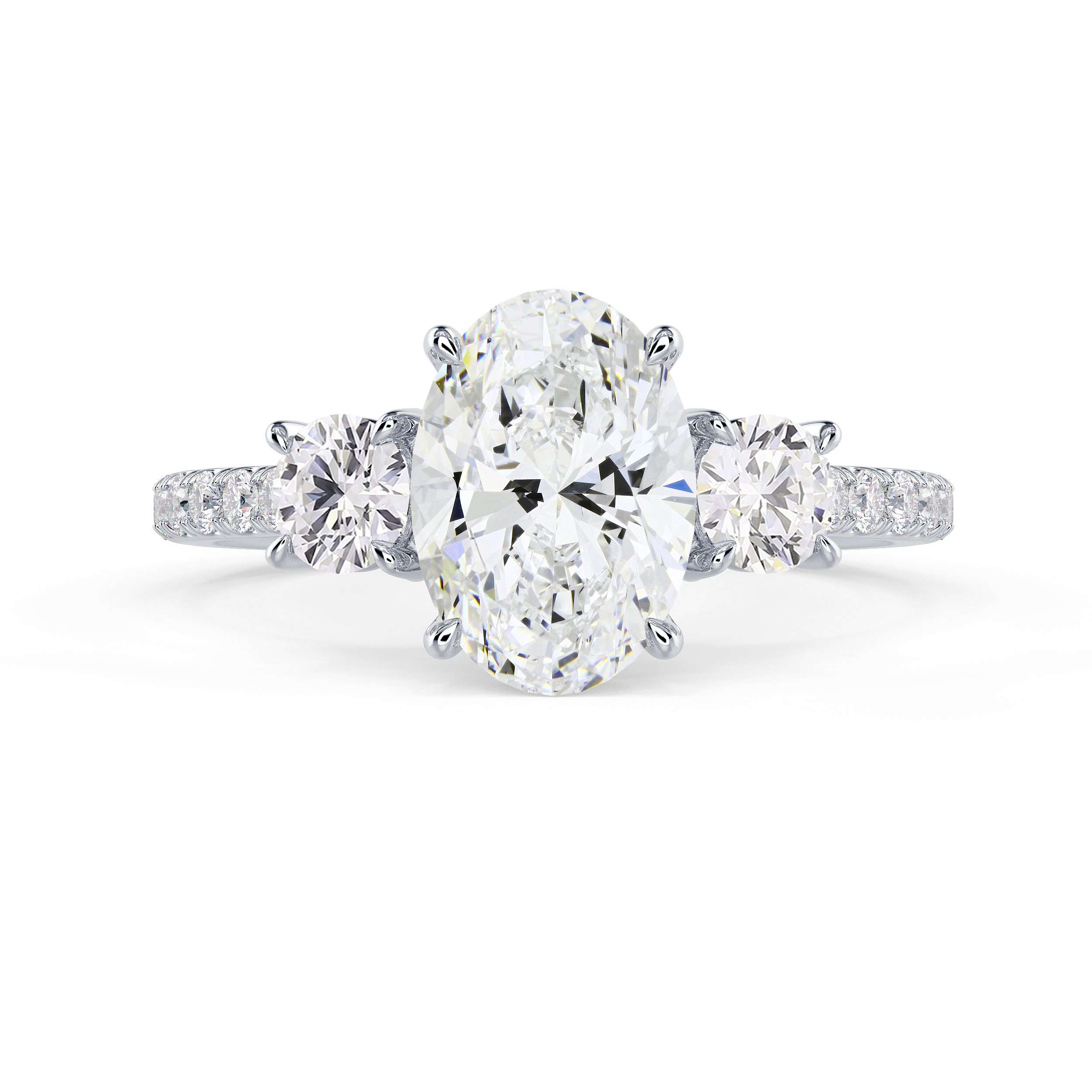 TRIPLE STAR MESH w/PAVE DIAMONDS RING