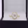 Yellow Gold Oval Single Halo Diamond Engagement Ring featuring 2.0 Carat Diamonds (Main View)